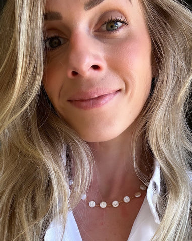 Choker Perla Dourado